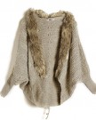 Womens-Fur-Collar-Batwing-Loose-Jumper-Cardigan-Sweater-Coat-Jacket-Outerwear-0-2
