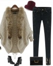 Womens-Fur-Collar-Batwing-Loose-Jumper-Cardigan-Sweater-Coat-Jacket-Outerwear-0-8