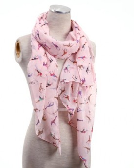 Womens-Gorgeous-Fashion-Chiffon-Feel-Scarf-in-Giraffe-Design-Pink-0