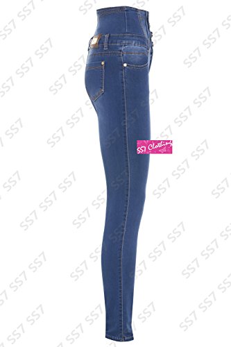 Women's High Waist Denim Jeans Size 6 - 16 (UK - 10, Denim Vintage Blue) - Image 4