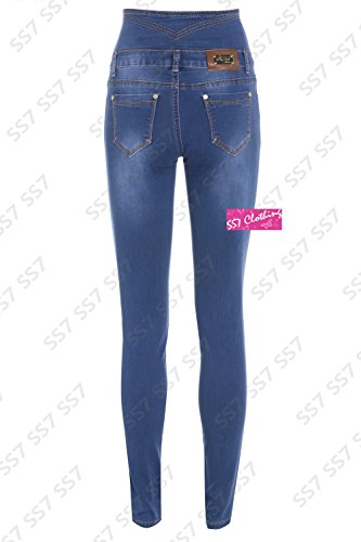 Women's High Waist Denim Jeans Size 6 - 16 (UK - 10, Denim Vintage Blue) - Image 5