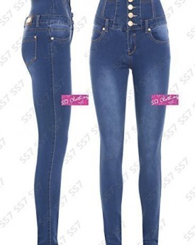 Womens-High-Waist-Denim-Jeans-Size-6-16-UK-10-Denim-Vintage-Blue-0