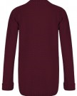 Womens-Ladies-Chunky-Cable-Knitted-Long-Sleeve-Button-Grandad-Knitwear-Cardigan-WINE-One-SizeUK8-14-Mixed-Fibres-0-0