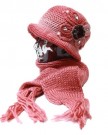 Womens-Ladies-Knitted-Warm-Flower-Hat-and-Neck-Scarf-Diamante-2-Piece-Set-in-Pale-Pink-0-0