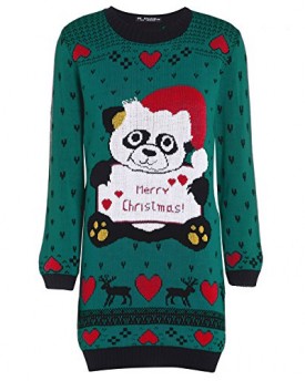 Womens-Ladies-Long-Sleeves-Merry-Christmas-Xmas-Santa-Panda-Oversized-Jumper-Top-0
