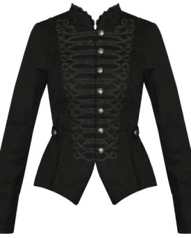 Womens-Ladies-New-Black-Gothic-Steampunk-Military-Cotton-Tailcoat-Coat-Jacket-0