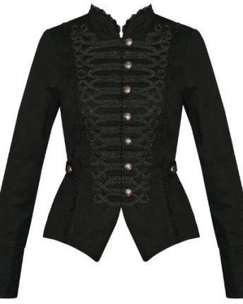 Womens-Ladies-New-Black-Gothic-Steampunk-Military-Cotton-Tailcoat-Coat-Jacket-0