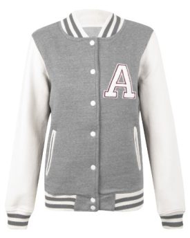 Womens-Ladies-Varsity-Contrast-Sleeve-Baseball-Bomber-Hoodie-Hooded-Jacket-Coat-GREY-UK-10-AUS-12-US-6-0