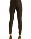 Womens-Ladies-Wet-Look-Shiny-High-Waisted-Button-Leggings-Disco-pants-L-Black-0-0
