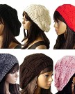 Womens-Lady-Knitted-Beret-Braided-Baggy-Beanie-Crochet-Hat-Ski-Cap-Black-0-1