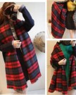 Womens-Large-Red-Warm-Tartan-Check-Shawl-Scarf-Wrap-Stole-Plaid-Reversible-0-0
