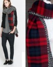 Womens-Large-Red-Warm-Tartan-Check-Shawl-Scarf-Wrap-Stole-Plaid-Reversible-0-2