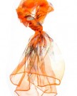 Womens-Multi-Function-100-Pure-Silk-Butterfly-ScarfHeadwear-tested-by-leading-authority-Orange-0