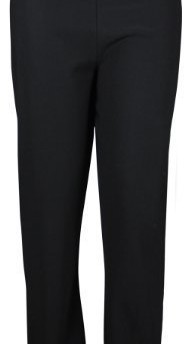 Womens-New-Plain-Ribbed-Ladies-Straight-Leg-Fitted-Elasticated-Waistband-Stretch-Trousers-Pants-Plus-Size-Black-Size-14-16-L-0