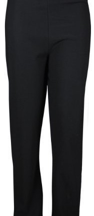 Womens-New-Plain-Ribbed-Ladies-Straight-Leg-Fitted-Elasticated-Waistband-Stretch-Trousers-Pants-Plus-Size-Black-Size-14-16-L-0