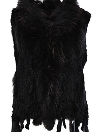 Womens-On-Parle-de-Vous-Real-Fur-Vest-Rabbit-Raccoon-Coat-Jacket-Sleeveless-One-Size-Black-One-Size-M-XL-0