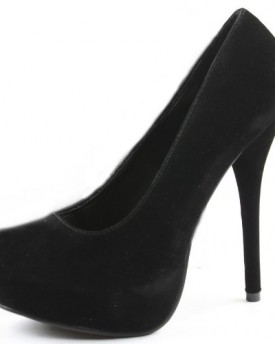 Womens-Platform-Ladies-High-Heels-Black-Suede-Court-Shoes-With-Shoefashionista-Boutique-Bag-Black-Suede-6-UK-39-EU-0