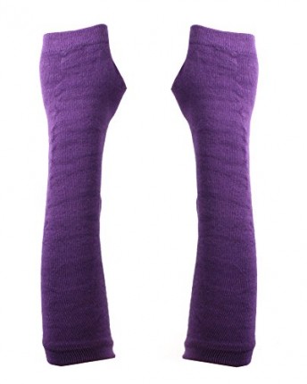 Womens-Purple-Long-Arm-SleevesFingerless-Winter-Gloves-0