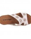 Womens-Slip-On-Mule-Low-Wedge-White-comfortable-Ladies-Studded-Sandals-Shoe-SIZE-6-0-1