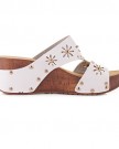 Womens-Slip-On-Mule-Low-Wedge-White-comfortable-Ladies-Studded-Sandals-Shoe-SIZE-6-0-2