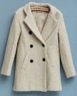 Womens-Thin-Double-Breasted-Coat-Medium-Style-Wool-Blend-Jacket-Blazer-Outerwear-Beige-M-0-1