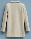 Womens-Thin-Double-Breasted-Coat-Medium-Style-Wool-Blend-Jacket-Blazer-Outerwear-Beige-M-0-2