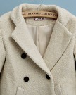 Womens-Thin-Double-Breasted-Coat-Medium-Style-Wool-Blend-Jacket-Blazer-Outerwear-Beige-M-0-3