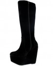 Womens-Wedge-Heel-Knee-High-Zip-Platform-Elasticated-Party-Evening-Boots-Black-6-0-1