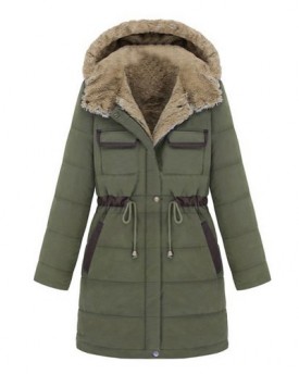 Womens-cotton-padded-clothes-Winter-Coat-Hood-Parka-Overcoat-Long-Jacket-Size-SUK6-Green-0