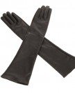 WomensLadies-Long-Soft-Artificial-Leather-Gloves-Black-0