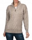 Wool-Overs-Womens-British-Wool-Aran-Cable-Zip-Neck-Jumper-Oatmeal-Nep-Large-0