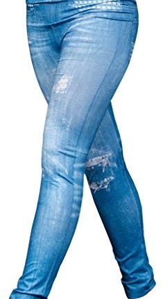 XFashion-Womens-Denim-Look-One-Size-Jeggings-Blue-Diamond-Jeans-0