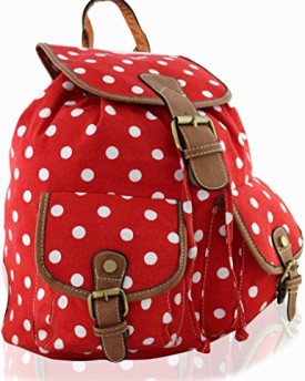 YU-fashions-POLKA-DOT-Backpack-SPOTTY-Rucksack-School-Bag-RED-0