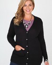 Yoursclothing-Plus-Size-Womens-Fine-Knit-Longline-Cardigan-With-Pearl-Buttons-Size-30-32-Black-0-0
