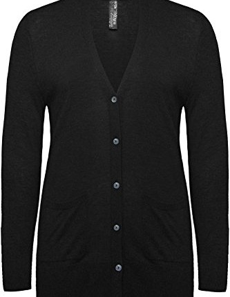 Yoursclothing-Plus-Size-Womens-Fine-Knit-Longline-Cardigan-With-Pearl-Buttons-Size-30-32-Black-0