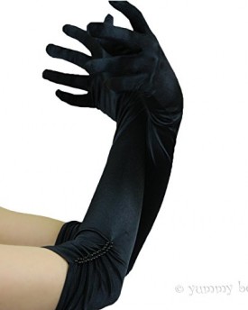 Yummy-Bee-Opera-Evening-Gloves-Deluxe-Soft-Satin-Long-Black-Red-Ivory-Gathered-Pearl-Detail-Black-0