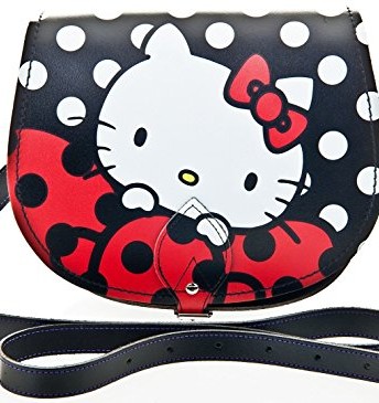 Zatchels-Hello-Kitty-Polka-Dot-Saddle-Bag-BlackWhite-Large-0