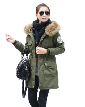 Zicac-Hot-Womens-thicken-fleece-Warm-Coat-Womens-Outerwear-Fur-Jacket-Green-and-Khaki-Color-Classical-Style-with-an-Cool-Epaulet-TagXLUK8-Green-0