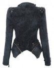 Zicac-Woman-Sharp-Power-Studded-Shoulder-Notched-Lapel-Denim-Jeans-Tuxedo-Coat-Blazer-Jacket-UK14-Grey-0-0