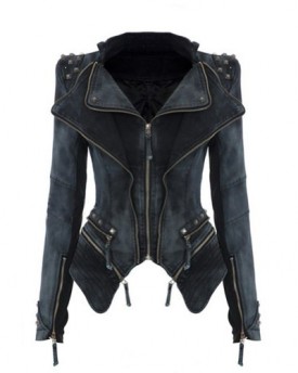 Zicac-Woman-Sharp-Power-Studded-Shoulder-Notched-Lapel-Denim-Jeans-Tuxedo-Coat-Blazer-Jacket-UK14-Grey-0