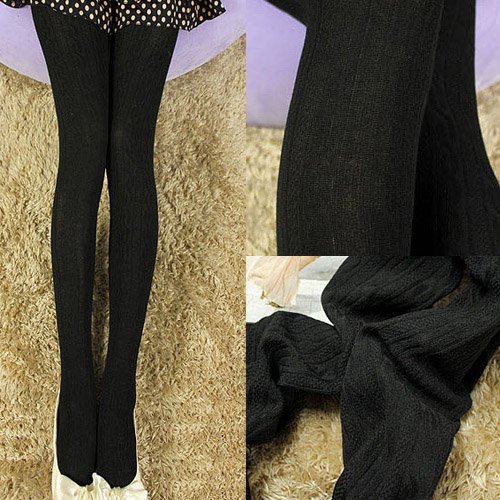 chinkyboo Caltrad Black Womens Ladies Warm Knitted Leggings Winter Knit Chunky Stretchy Pants Sweater Tights - Image 5