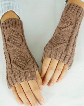 chinkyboo-Half-Finger-Gloves-Winter-Warm-Chunky-Cable-Knit-Fashion-Lady-Mitten-Khaki-0