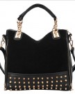 niceeshopTM-Fashion-Women-Hobo-Top-Double-Handle-Rivet-Studded-Handle-Satchel-Purses-Medium-Handbag-Black-0
