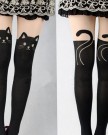 niceeshopTM-Japanese-Kitten-Mock-Thicker-Version-Knee-High-Length-Tattoo-Tights-Leggings-Pantyhose-BlakcSkin-Colour-0-2