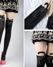 niceeshopTM-Japanese-Kitten-Mock-Thicker-Version-Knee-High-Length-Tattoo-Tights-Leggings-Pantyhose-BlakcSkin-Colour-0-3
