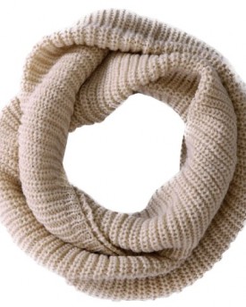 niceeshopTM-Soft-Comfortable-Warm-Wool-Knit-Infinity-Scarves-Loose-Loop-Circle-Scarf-Wrap-For-Women-Creamy-White-0