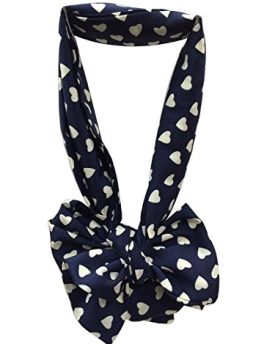 niceeshopTM-Vintage-Heart-Dot-Print-Elegant-Soft-Chiffon-Bow-Tie-Scarf-ShawlBlue-0