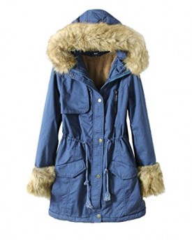 niceeshopTM-Womens-Fur-Collar-Zip-Hooded-Winter-Coat-Parka-Jacket-BlueXXL-0