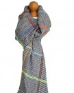 women-ladies-mens-checked-Wool-scarf-Wrap-Shawl-Pashmina-with-Coloured-Stripes-Black-white-check-with-coloured-stripes-0-0