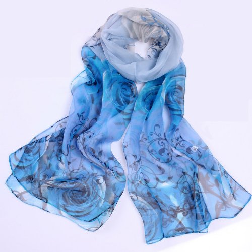 100-Silk-LadiesWomens-Long-Scarf-Shawl-Rose-Print-Available-in-Gradient-Blue-Purple-Gold-Grey-Blue-Gradient-0